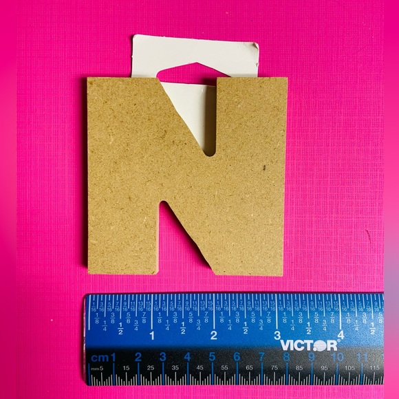 New. Block chunky wooden letter “N”. Natural tan wood color. - Picture 3 of 4